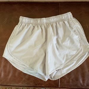 Light gray Nike running shorts